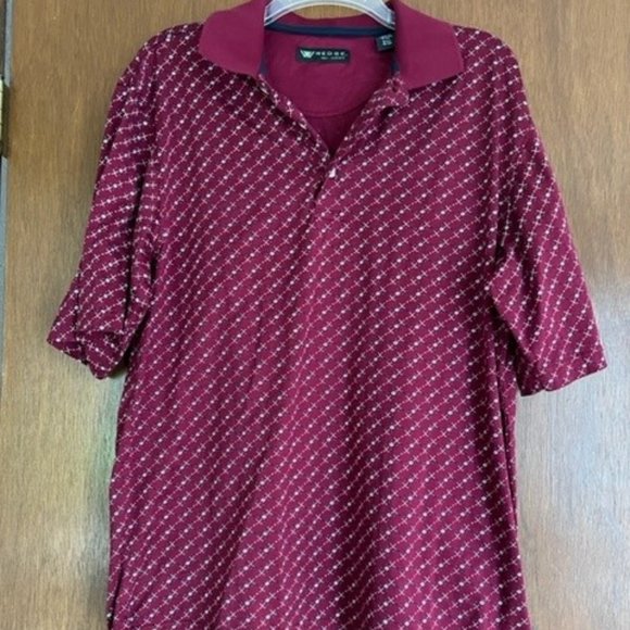 Wedge Other - Wedge Golf & Beyond Men's Size Large Maroon Golf Print Short Sleeve Polo NWOT